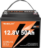 12V 50Ah LiFePO4 Lithium Battery for Trolling Motor, 50A BMS 4000+ Deep Cycle Output Power 640W Lithium Iron Phosphate Battery Perfect for RV Fish Finder Marine
