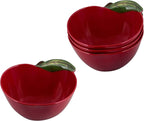 UPware 12 Piece Apple Melamine Dinnerware Sets, Outdoor Dishes Set, Plates and Bowls Sets, Service for 4, Red