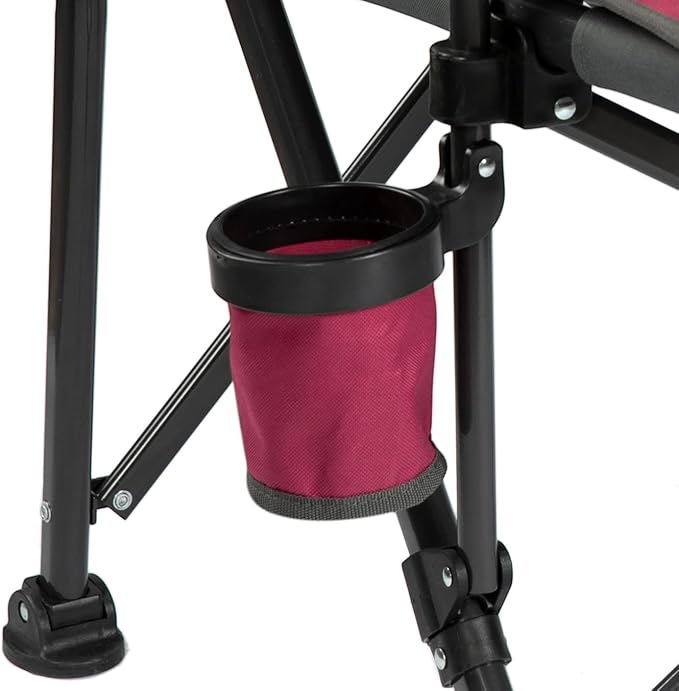 Backyard Expressions Heated Camp Chair with Cupholder – Portable Folding Camping Chair with 3 Heat Settings, USB Powered, Lightweight & Durable – Outdoor Heated Chair for Camping, Tailgating & Sports