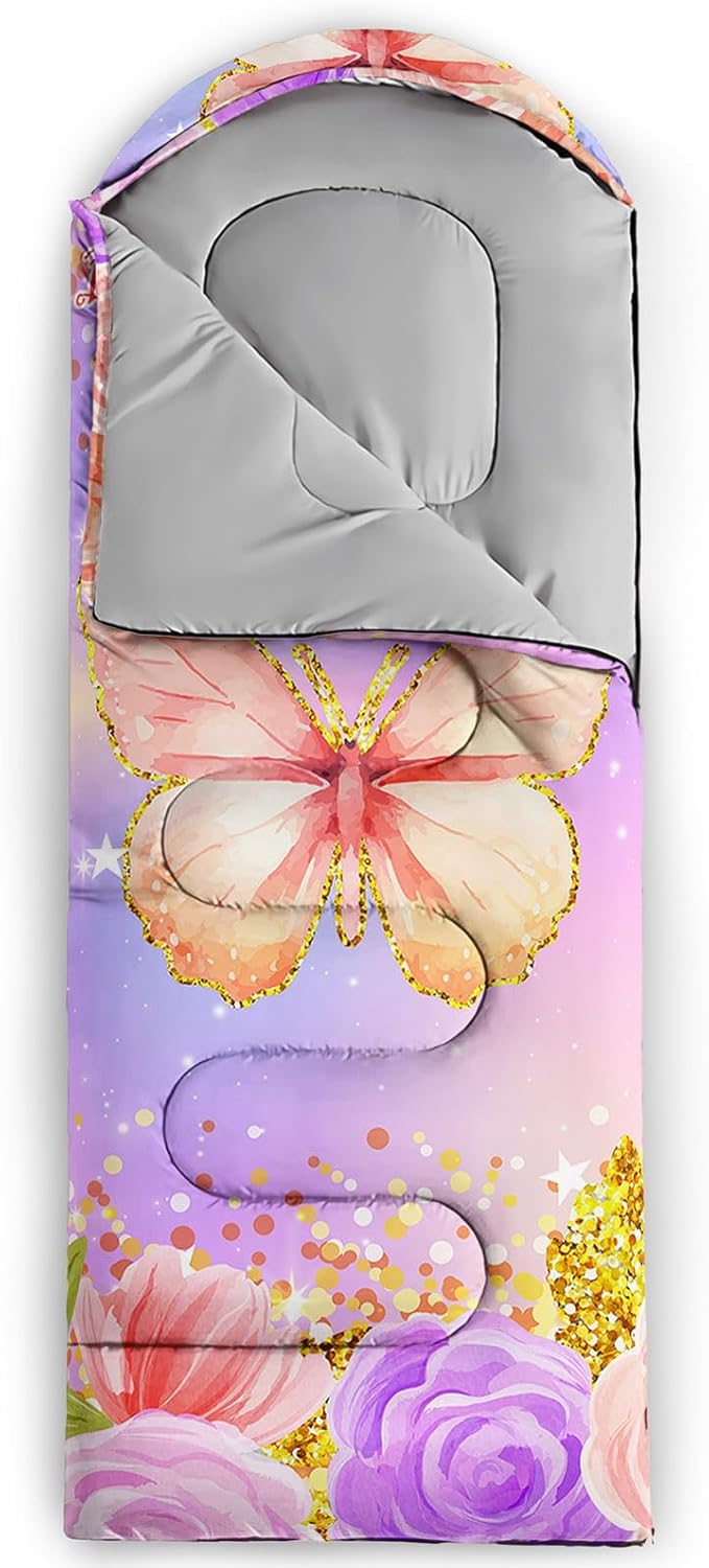 HOSIMA Dear Hunting Pattern Cold Weather Sleeping Bags for Kids Adults,Black Light Weight Waterproof Sleeping Bags for Outdoors Hiking.