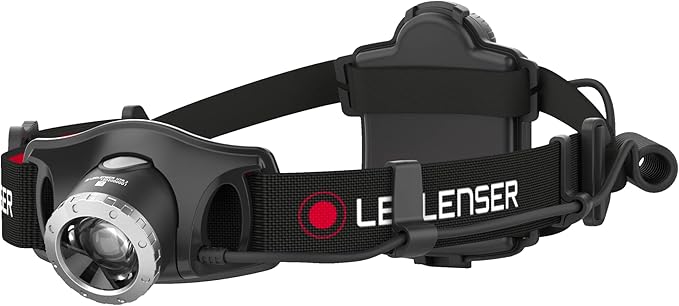 Ledlenser H7R.2 Rechargeable Headlamp - Black - Advanced Focus System & High Power LED Headlamp - Dual Power Source & Head Light LED - 300 Lumens Tactical Helmet Light