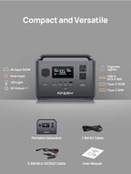 AFERIY Portable Power Station 800W Peak/400W Rated,45min Fast Charging, 80000mAh/256Wh UPS LiFePO4 Battery, Solar Powered Power Bank with AC Outlet 120V for Camping,Home Outdoor Emergency