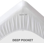 Twin Extra Long (XL) Mattress Pad Waterproof Protector, Twin XL Mattress Protector Cover for College Dorm, Breathable & Noiseless Twin XL Mattress Topper Fitted with Deep Pocket to 14" Depth