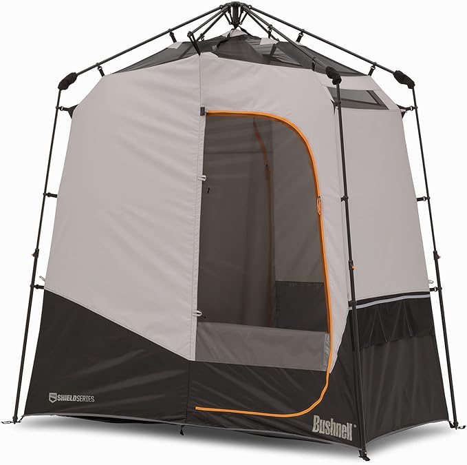 Bushnell Shower Tent with Instant Setup Technology | Shield Series 2 Room Shower Tent for Family Camping, Hunting, Hiking | Solar Water Reservoir Included
