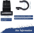 Tent Pole Clips, C Clips for Tent, Tent Pole Attachment C lips 20 Pack Fits 25mm (1") Poles