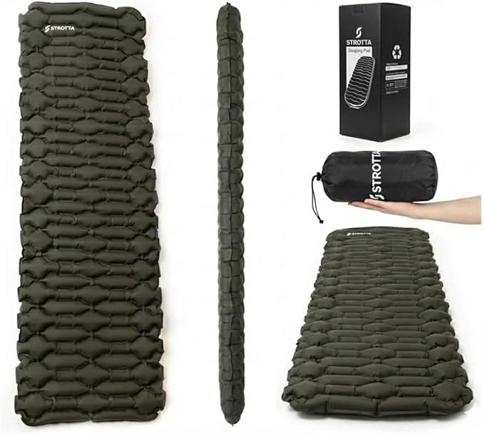 ANGORA BRANDS Inflatable Sleeping Pad for Camping & Backpacking – Lightweight 2.1” Thick Compact Sleeping Mat, 25” Wide Portable Pad for Hiking, Travel & Outdoor Use