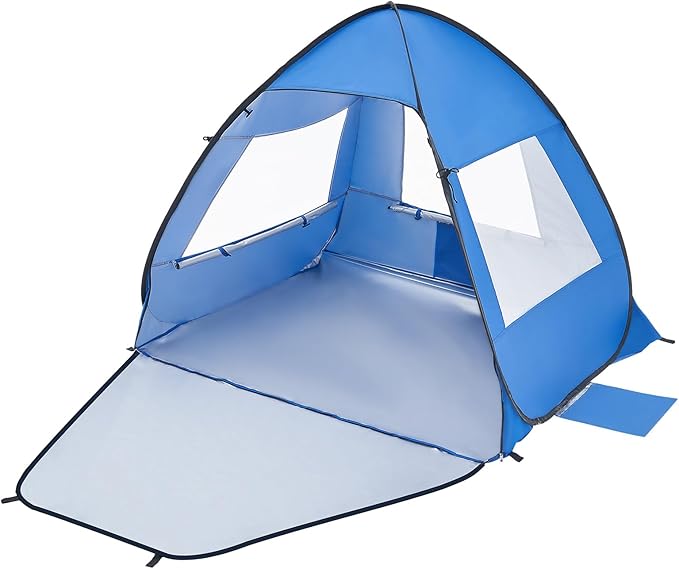 VEVOR Beach Tent Sun Shelter for 2 Person, UPF 50+ Protection, Portable Sun Shade Beach with Carrying Bag & Sand Pockets, Lightweight and Easy Setup Beach Umbrella for Camping Fishing Outdoor Picnic