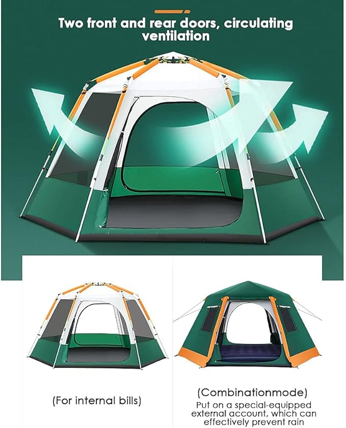 Tent for Camping 4 Person, Pop up Tent 3 Seconds Instant Tent Lightweight Automatic Portable Tent, Family Tent Waterproof, 4 Season Big Family Shelter for Beach Picnic Outdoo, Set 2