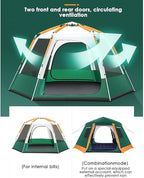 Tent for Camping 4 Person, Pop up Tent 3 Seconds Instant Tent Lightweight Automatic Portable Tent, Family Tent Waterproof, 4 Season Big Family Shelter for Beach Picnic Outdoo