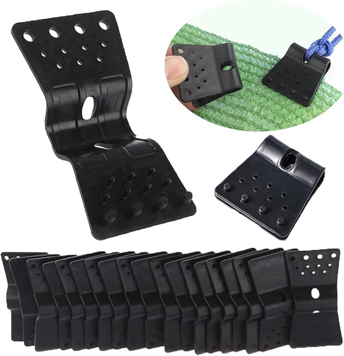 Shade Cloth Heavy Duty Lock Grip, 30pcs Sun Shade Cloth Plastic Clips Windproof Awning Clamp Grip, Greenhouse Shade Cloth Fix Clamp Tent Clips Accessory for Patio Garden Netting Film Net