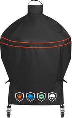 Heavy-Duty 600D Grill Cover fit for Kamado Joe 24-inch Big Joe Series I II III and Other Round 24-inch Charcoal Grill with Similar Sizes, 38" Dia x 55" H