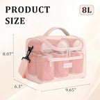 Lunch Bag for Women Soft Insulated,Leakproof Lunch Box with Straps Lightweight,Reusable Lunch Cooler for Work Meal Camping Travel,Pink