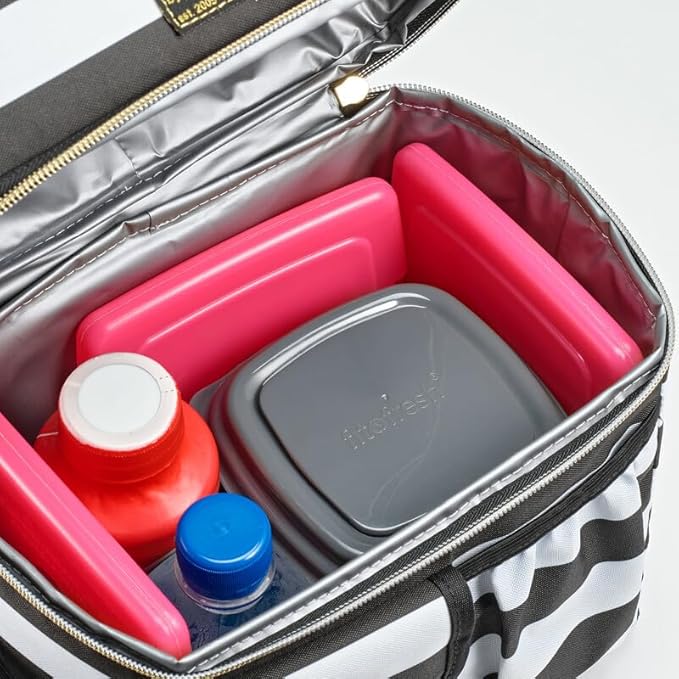 Cool Coolers by Fit + Fresh, Reusable & Long-Lasting Slim Ice Packs, Cold Packs for Lunch Boxes, Ice Packs for Lunch Bags, Pink 8 Pack