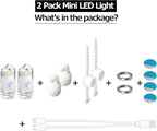 USB Mini LED Lantern, 2 Pack Waterproof EDC Keychain LED Flashlight for Camping, Type-C Rechargeable Battery Small Stick Lamp Puck Dog Collar Torch Light (Warm White+Red)