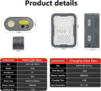 2-Pack Rechargeable LED Headlamps, 45° Tilt & Wave Sensor, USB-C, IPX4 for Camping Running Work