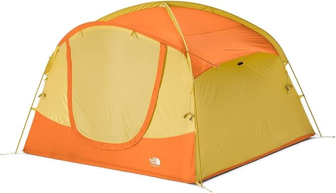 THE NORTH FACE Sequoia 4 Tent - Four-Person Waterproof Camping Tent, Spacious & Easy to Set Up, 2 Zipper Doors, Yellow Silt/Desert Rust, One Size