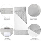 2 Pack Toddler Nap Mat with Fleece Blanket, Extra Large Kids Sleeping Bag for Preschool Daycare, Portable Travel Camping Nap mats Machine Washable Arrow and Grey