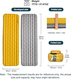 widesea Sleeping Pad R-Value 7.6 for Cold Weather Camping - Ultra Lightweight 777g, 199x58x9cm, Compact 26.5x17cm, Double Valve