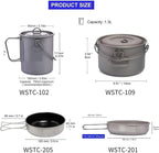 Camping Tableware Titanium Cookware Set Tourism Cauldron Outdoor Cooking Pot Frying Pan Picnic Kitchen Hiking Trekking