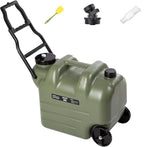 7.4 Gallon Water Jug with Wheels & Folding Handle, Rolling Wheel Water Storage Tank for Hiking Camping, Portable