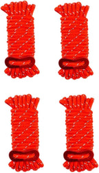 4 Pieces Tent Cords Reflective Guy Lines Heavy Duty Outdoor Climbing Ropes Lightweight Drawstring Bag Supplies for Hiking Travel Camping Backpacking S, Red