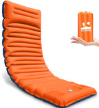 4 Inch Thick Camping Sleeping Pad with Internal Straps - R Value 4.0 for 4 Seasons, Lightweight Sleeping Mat for Hiking, Backpacking, Travel