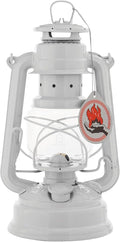 Feuerhand Outdoor Kerosene Fuel Lantern, German Made Weather Resistant Baby Special 276 Galvanized Hurricane Lamp for Camping or Patio, 10 Inches, White
