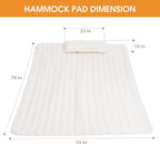 Lazy Daze Hammocks 2 Person Hammock Pad and Pillow Set, Double Polyester Quilted 78" x55" Replacement Pad for Rope Hammock, Cream