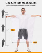 Hitituto Rain Ponchos for Adults - Extra Long Emergency Poncho with Hood, 6/12/24 Family Pack Raincoat, Home Survival Kits