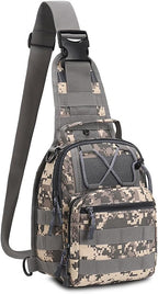 Viriber Tactical Backpack, Waterproof Military Cross-body Molle Sling Shoulder Backpack Chest Bag for Outdoor Every Day Carry Camouflage C