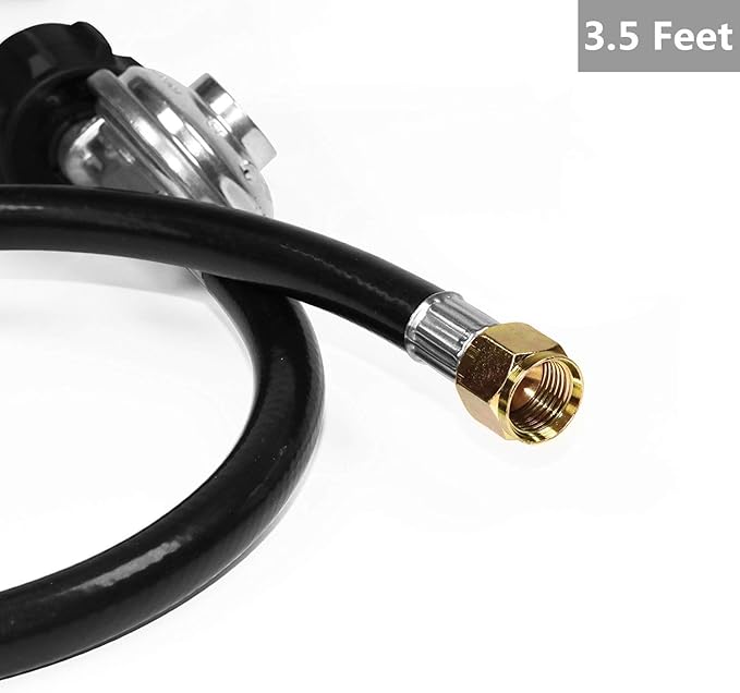 DOZYANT 3.5 Feet Propane Regulator and Hose Universal Grill Regulator Replacement Parts, QCC1 Hose and Regulator for Most LP Gas Grill, Heater and Fire Pit Table