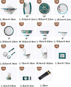 Dinnerware Sets Dish Set 70Pcs Bone China dinnerware Set, Palace Style Color Ceramic Tableware Set, Service for 10 People