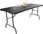 Lavish Home Portable Folding Tables - Lightweight Portable Folding Desk - 6-Foot-Long Plastic Table for Camping, Playing Cards, Parties, and Dining (Single/Black)