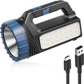 Solar Flashlight，Solar Powered Flashlight for Multi Function 8000 Lumens with Emergency，Portable Bright Camping Rechargeable Flashlights for Home, Outdoor Hiking, Power Outages