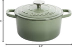 Crock Pot Artisan 5 Quart Enameled Cast Iron Round Dutch Oven, Red