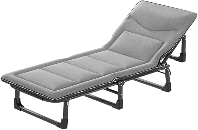 Folding Cot, Folding Bed, Camp Bed, Portable Bed for Adults, 4-Position Adjustable Folding Cot Bed, Outdoor and Indoor 200kg/440lbs Max Load Lounge Chair(Large)