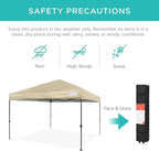 Best Choice Products 10x10ft Pop Up Canopy Tent, Outdoor Shade, 1 Person 1 Minute Set Up, Carry Case, 4 Weight Bags - Sand