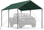 Carport 10x20 Ft Heavy Duty Canopy Steel Canopy Storage Shed,Portable Party Tent,Portable Garage All-Season Tarp for Carport Floor Fixing Green