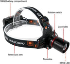 Green LED Headlamp Rechargeable Super Bright Hunting Headlamps Waterproof Headlamp Flashlight Zoomable 3 Modes Headlight for Hunting Fishing Running