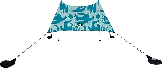 Neso Grande Portable Beach Tent Sun Shelter - Lightweight Beach Shade Canopy - Easy Setup for Family Outings - Patented Reinforced Corners - UPF 50+ Sun Protection - 7ft Tall, 9 x 9ft