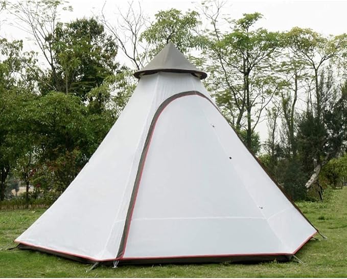 GeRRiT Tent Outdoor Waterproof Double Layer Camping Tower Tent Family Camping Tent Yurt Teepee Tent for Outdoor Hiking 3-4 Person
