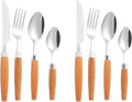Cutlery set Japanese Flatware Sets Cutlery Sets Stainless Steel Wood Handle Knife Fork Spoon Mixed Cutlery Sets Western Tableware Dinnerware Cutlery Set Camping Travel Picnic Flatware Supplies