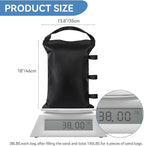Sand Bags for Canopy Legs Empty Sandbags for Weight, Canopy Tent Weights Set of 4 Heavy Duty 1680D Pop Up Tent Weights Bags (Black, 150LBS)