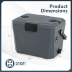 COSTWAY Insulated Portable Cooler, Hard Shell Ice Chest w/ 2 Cup Holders, Bottle Opener, Drain Plug, 3-Day Ice Retention, Outdoor Leak-Proof Dry Box for Beach, Camping, Fishing, Picnic