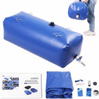 Japard 110 L / 30 Gal Water Bladder Tank, Foldable Portable Rainwater Storage Container, Emergency Water Bag for RV, Truck Bed, Fire Prevention, Drought Resistance, Blue