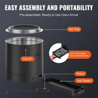 VEVOR 15.8 inch Smokeless Fire Pit Stove Bonfire, Wood Burning Fireplaces with Removable Ash Pan, SUS430 Stainless Steel Inner Portable Outdoor Firepit,for Outdoor Patio Camping High 15.4 inch