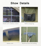 Large Luxury Inflatable Camping Tent Cotton Canvas Tent, Breathable and Waterproof Air Tent with Skylight and Stove Jack Hole for for 4-6-8-10 Person Family Camping