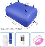 Water Storage Bladder Portable Heavy-Duty - 100+ Gallon/402L with Stainless Steel Fittings, Leak-Proof & Durable – Portable Tank for Emergency, Farming, Irrigation Use