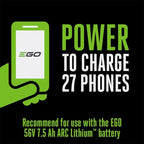 EGO POWER+ Portable Inverter, 180W, Power Inverter Generator, Quiet, Battery and Charger Not Included - PAD1800