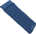 Ergonomic Inflating Sleeping Pad with Built in Pump, Nylon Material, and Storage for Office, Outdoor Camping Hiking (Navy Blue)
